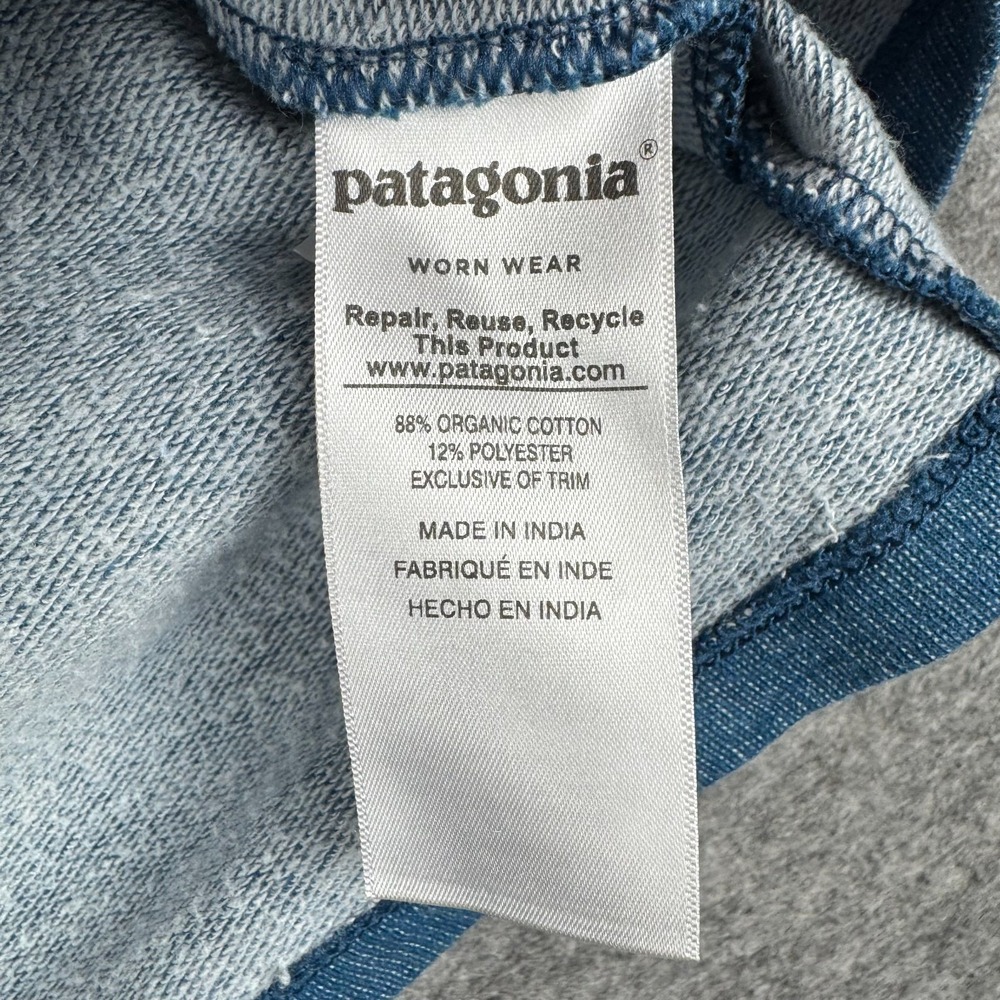 Patagonia P-6 Logo Sweatshirt Long Sleeve Organic Cotton Blue Mens XS - Picture 5 of 11